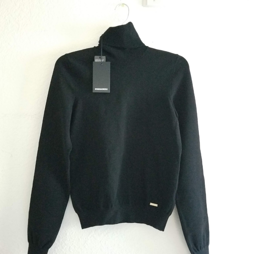 Dsquared2 Black Turtleneck Long Sleeve Pullover Sweater Size L Large - Picture 2 of 8